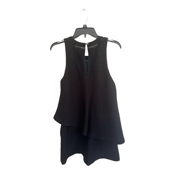 Anthropologie Santa Ana Elevenses Tiered Black Romper XS - Picture 3 of 7